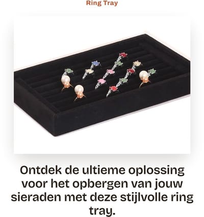 Dailygoods- Ringtray 7 Slots - Juwelen Doosje - Oorbellen/Studs - Organizer - Multifunctioneel - Ruimtebesparend - 23cm x 15cm - Juwelendoos
