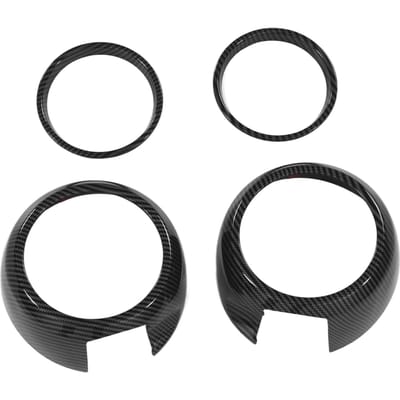 4 pièces Style Fibre de Carbone Garnitures de Couvercle de Haut-Parleur Médium de Porte pour Cooper Hatchback F55 F56 F57 2014‑2021 black