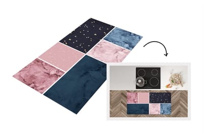 Keukenloper - Loper keuken - Marmer - Structuur - Collage - 120x60 cm - Keukenloper vinyl