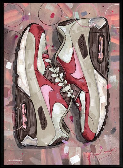 Sneaker print Bacon 51x71 cm *ingelijst & gesigneerd
