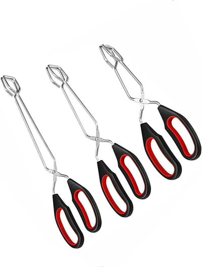 Roestvrijstalen Keuken Schaar Tangen Set van 3 met Siliconen Handvat, Ideaal voor BBQ, Grillen en Bakken van Voedsel, Verkrijgbaar in 9/11/13 Inch