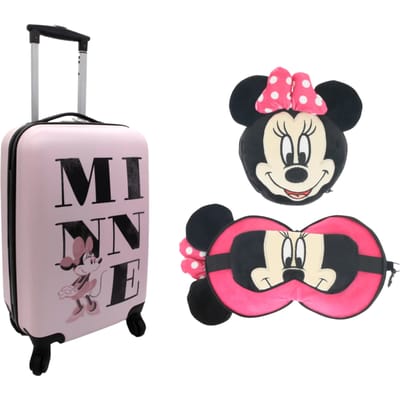 Minnie Mouse reisset: trolley en 2 in 1 slaapmasker en reiskussen