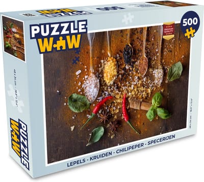 Puzzel Lepels - Kruiden - Chilipeper - Specerijen - Zout - Legpuzzel - Puzzel 500 stukjes