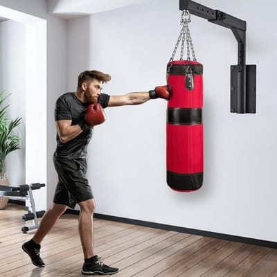 Zwenkbare Wandbeugel voor Zware Bokszakken - Verstelbare Lengte voor Thuisgym, Kickboksen, Muay Thai en Snelheidszakken