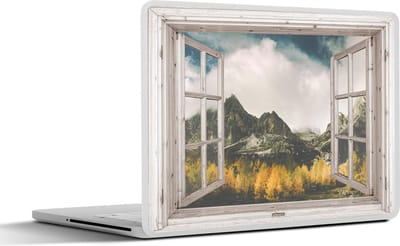 Laptop sticker - 13.3 inch - Doorkijk - Herfst - Berg - 31x22,5cm - Laptopstickers - Laptop skin - Cover