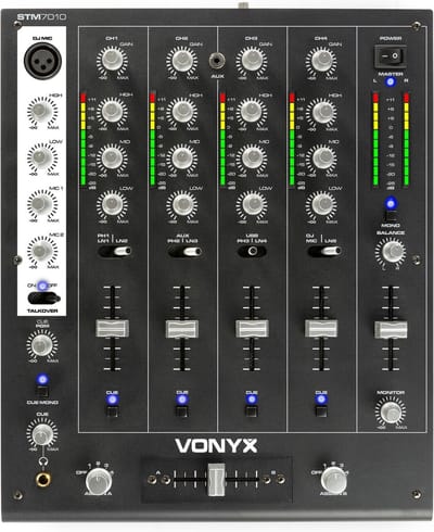 Vonyx STM-7010 Mixer 4-Kanaals DJ Mixer met USB