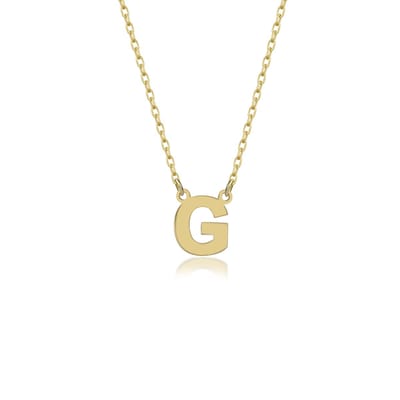 Letter G Initial Gold Plated Ketting Zilver (925 sterling) Trendy Minimalistisch Combi Bedel Goudkleurig Dames Meisje | Cadeau Voor Vrouw