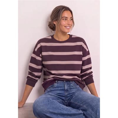 Sweatshirt met ronde hals en strepen