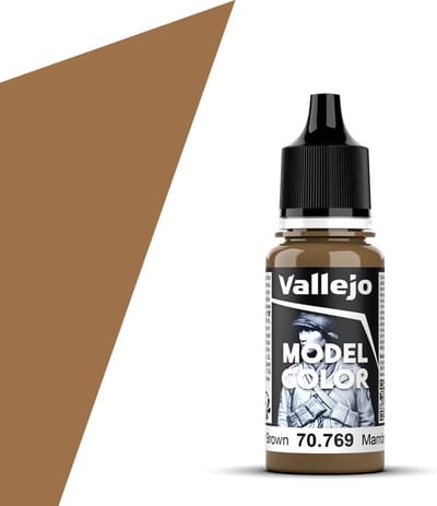 Vallejo Hobbyverf Acrylverf - 70769 Model Color - Mustard Brown - Acryl - Verf flesje - 18 ml
