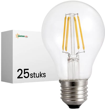 Spectrum LED Lamp E27 3.8W 230V - 806 Lumen - 3000K Warm wit - Gezellig licht - Energiezuinig - 25 stuks
