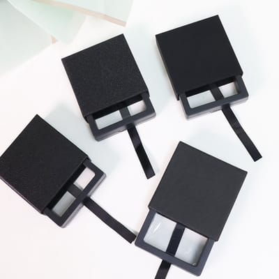 Sieradenopbergdoos-cadeaudisplay-decoratieve doos-9*9cm-zwart-5 sets