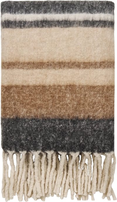 Artichok Bobbie Plaid Zwart/Bruin - Deken - Voor Op Bank - Over Bed - Zacht - Wol - Polyester - Plaid voor Woondecoratie - 170 x 130 cm