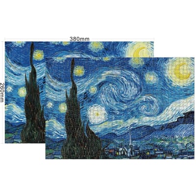 MaxRenard Mini Legpuzzel 1000 Stukjes voor Volwassenen Van Gogh De Sterrennacht Milieuvriendelijk Papier Kerstcadeau Speelgoed
