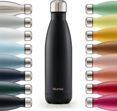 Blumtal Thermosfles - Met dubbele wand - Thermosbeker Koffie, Thee en Koele dranken - Travel Mug - 350ml - Zwart