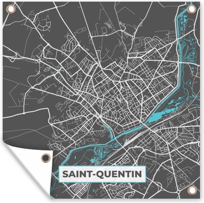 Tuin poster Frankrijk - Kaart - Plattegrond - Saint-Quentin - Stadskaart - 200x200 cm - Tuindoek