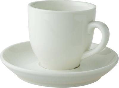 Palmer - Robusta - Koffie kop en schotel - 12 stuks - 14 cl - Gebroken wit - Porselein - Koffiekopjes