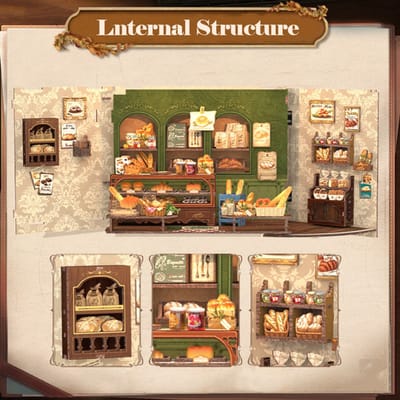 CuteBee Miniatuurhuisje - Modelbouw - Modelbouwpakket - 3D Houten Puzzel - DIY Bouwpakket Volwassenen - Constructiespeelgoed - Mrs. Hunt Bakery