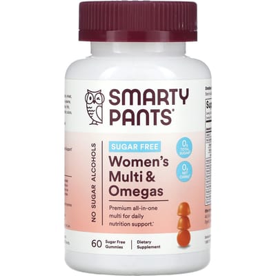 SmartyPants, multi & oméga pour femmes, sans sucre, orange, 60 gommes