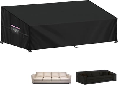Famanu - Beschermhoes voor Tuinbank, 420D Oxford-Stof Hoes voor Tuinbank 4-5 Zits Tuinmeubelhoes, Lounge Sofa Afdekking Waterdichte Hoes voor Tuinmeubelen Sectionele Tuinbankhoes, 260x102x89/61cm