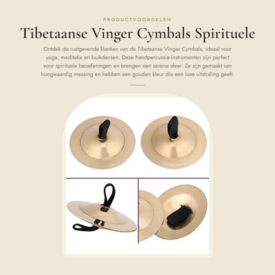 Dailygoods- Vingercymbalen Messing - Buikdans Instrument - Tingsha Zills - Spirituele Handpercussie - Diameter 5 cm - Lichtgewicht 27g - Vingerbekkens