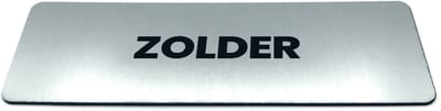 Deurbordje met tekst Zolder - Formaat 150 x 50 mm x 1,6 mm - Incl. plakstrip | Geborstelde RVS-look toplaag | Gratis Verzending | Decoporta