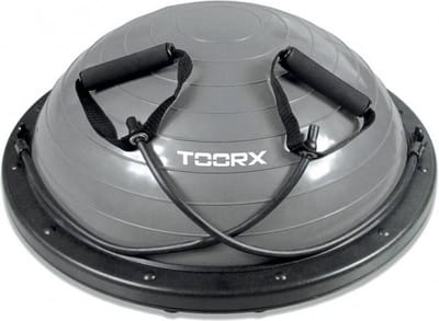 Toorx Fitness Balanstrainer PRO - Ø 58 cm - Zwart/Grijs - met Resistance Tubes - incl pomp