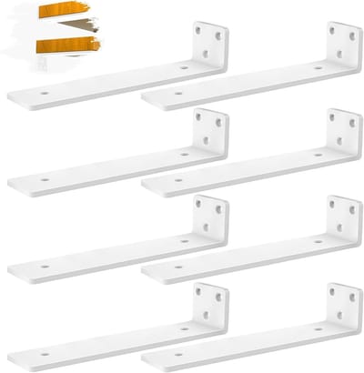 Wandplanken Steunbeugels, 8 Stuks Onzichtbare Plankdragers voor Muurmontage, Ideaal voor Boeken en Decoratie - Draagvermogen 75kg (Wit/30cm)