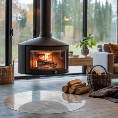 Coloray Vloerplaat Houtkachel - Plaat voor Onder Houtkachel - 100 cm x 100 cm - Open Haard Accessoires - Grijs Vloerplaat Kachel - Plaat Kachel - Plaat onder Houtkachel - Kachel Onderplaat - Onderplaat