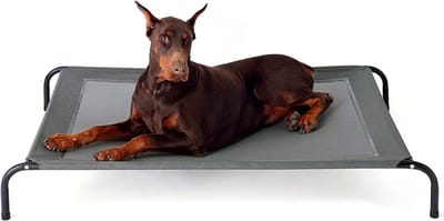 DYNA® Hondenbed outdoor voor grote honden - binnen en buiten - camping - Grijs- 124cm x 90cm x 20cm; 3.9 kg