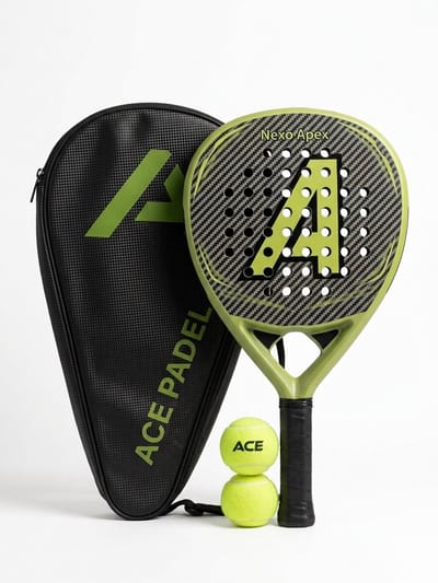 Ace Padel Nexo Apex - Groen - Hybride Teardrop 3k Padelracket - Met Luxe Rackettas