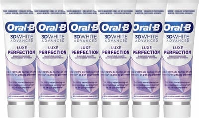 Oral B - Tandpasta - 3D White Advanced - Luxe Perfection - Voordeelverpakking 6 x 75 ml