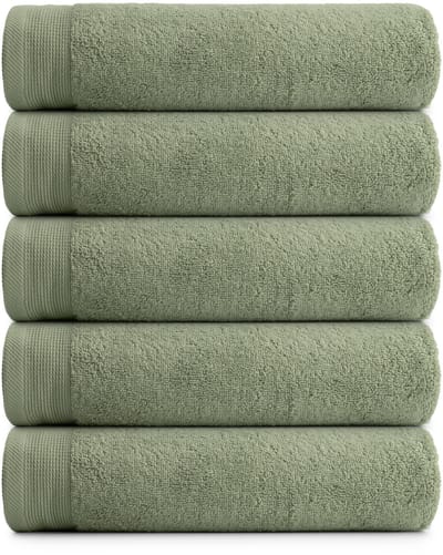 RELAKZ - Gastendoekjes - Fog Green - 33x55 cm – 100% Katoen – 700 GSM – Luxe Hotelkwaliteit – Extra Dik & Zacht – Set van 7
