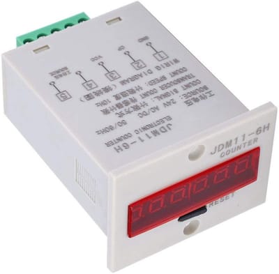 Dailygoody - Elektronische Teller - LED Digitaal Display - Professionele Accessoires - 6 Cijfers - Geschikt voor AC/DC24V - Tellen met Nauwkeurigheid