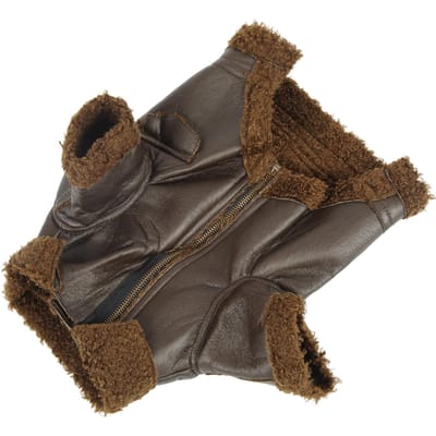 Hondenleren Jas Huisdier Winterleren Jas voor Kleine Middelgrote Grote Honden en Katten M black