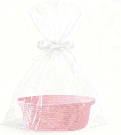 Lege Cadeaumand voor Feestelijke Gelegenheden - Gevlochten Mand, Cadeau Set voor Baby Shower, Verjaardag, Huwelijk, Pasen, Thanksgiving en Kerstmis