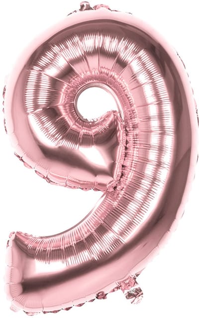 Boland - Folieballon '9' roségoud (86 cm) 9 - Roségoud - Cijfer ballon
