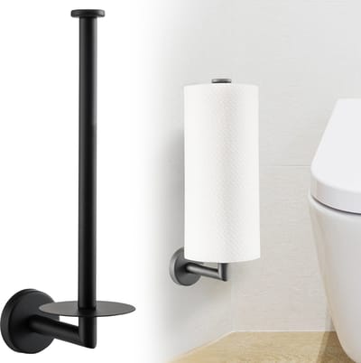 Reserverolhouder Zwart - Hangend - Boren - Wc rolhouder Reserve - Rvs - 2 rollen