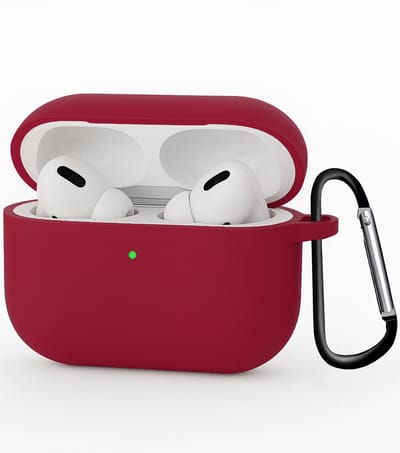 Hoesje - Geschikt voor Apple Airpods Pro 3 - met Clip - Siliconen Hoes - Silicone Case Cover - Wijnrood