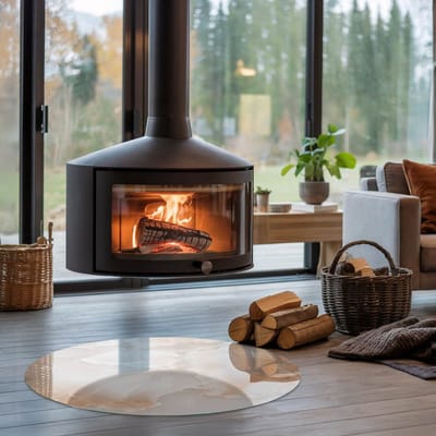 Coloray Vloerplaat Houtkachel - Plaat onder Houtkachel - 90 cm x 90 cm - Kachel Onderplaat - Beige Vloerplaat Kachel - Onderplaat Voor Houtkachel - Onderplaat Kachel - Houtkachel Vloerplaat - Verwarmingsaccessoires