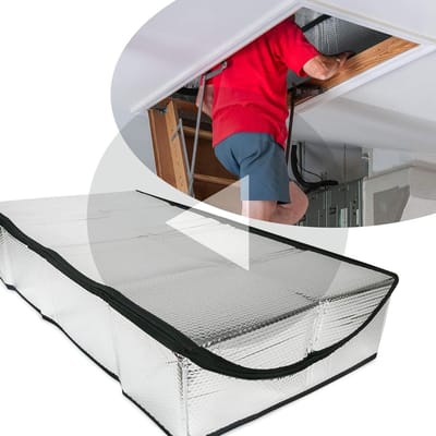 Zoldertrapafdekking - Zolderdeur isolatie - Huis isoleren - R15.5 isolatiewaarde - 25 x 54 Inch - Aluminium