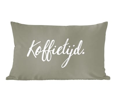 Sierkussens - Kussentjes Woonkamer - 60x40 cm - Quotes - Koffie - Spreuken - Koffietijd
