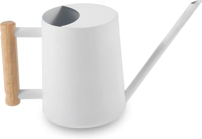 Metalen roestvrijstalen gieter voor kamerplanten - Gieter 35oz/1000 ml met lange tuit - Wit bloem decoratief