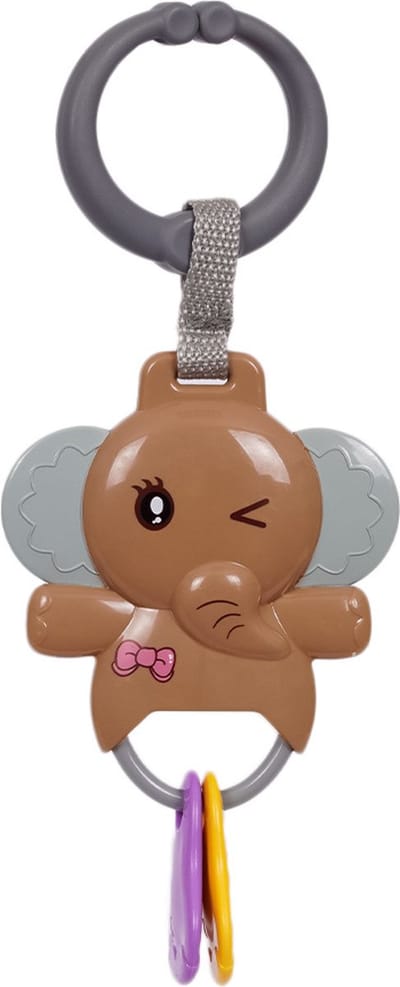 Speelgoedtopdeals - Rammelaar Hangspeeltje Buggyspeeltje - Olifant bruin