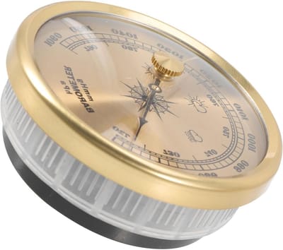 Verstelbare Analoge Barometer met Wijzer voor Thuisgebruik Multifunctionele Drukmeter met Metalen Behuizing Wandgemonteerde Temperatuurmeter voor Tuin Kantoor Woonkamer