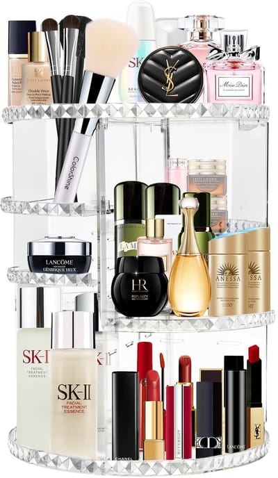 Unyqoos ® Stijlvolle 360° Draaiende Make-up en Cosmetica Organizer voor Slaapkamer en Badkamer