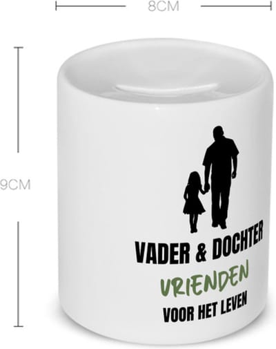 Akyol - vader en dochter Spaarpot - Liefde - vrienden - verjaardagscadeau - cadeau voor vader/dochter - gift - kado - 350 ML inhoud