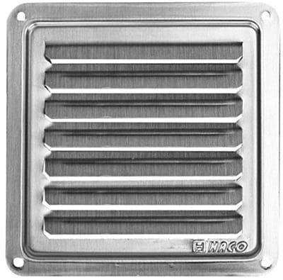 Ventilatierooster 100 x 100 mm - Roestvrijstalen luchtafvoer voor binnen en buiten
