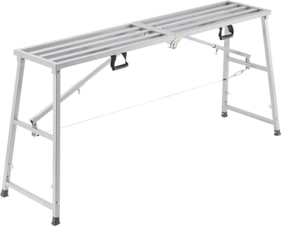 Werkplatform, In Hoogte Verstelbaar met 4 Versnellingen, Opvouwbare Legering Stalen Trap, Draagbare Steiger, Draagvermogen 400 Kg, Anti-Slip Rubber Voeten