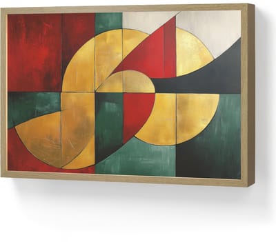 Wandlamp 60x40 cm - Oplaadbaar - Abstract - Kerst - Goud - Rood - Groen - Wandlampen binnen woonkamer - Slaapkamer lamp - Decoratieve nachtlamp - Vloerlamp draadloos