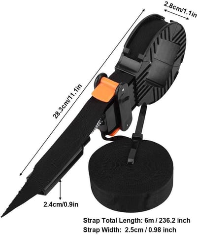 Dailygoods- Riemklem Verstelbaar - Fotolijsthouder - Houtbewerkingsgereedschap - Nylon/ABS-kunststof - Totale Lengte 6 m - Gewicht 400 g - Klem